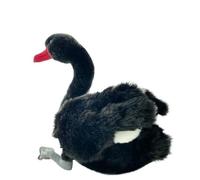 ThisToffGuys Peluche Cygne réaliste de 29 cm, Adorable Cadeau en Peluche (Cygne)(Black)