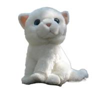ThisToffGuys Peluche réaliste de 23 cm, Chaton British Shorthair tigré, Adorable Peluche, Animal Doux(White)