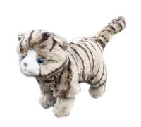 ThisToffGuys Peluche réaliste de 25 cm, Chaton Gris tigré, Doux et rayé, idéal comme Cadeau