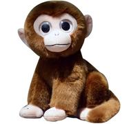 ThisToffGuys Peluche Singe Réaliste à Grands Yeux, Doux et Adorable (Gris/Marron), Jouet Animal Mignon, (Brown,20cm)