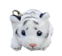 ThisToffGuys Porte-clés en Peluche Tigre Blanc 5 Pouces, Porte-clés des neiges réaliste, Pendentif Animal Mignon