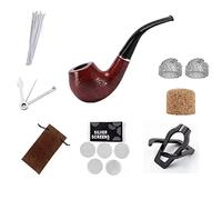 Thitex Pipe à tabac en bois pour fumer avec grattoir 3 en 1, support de tuyau et autres accessoires de nettoyage de tuyaux