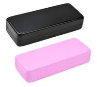 THIVENNY Lot de 2 étuis à lunettes rigides en cuir synthétique noir et rose, étui à lunettes pour homme et femme, étui à lunettes rigide, étui à lunettes de soleil