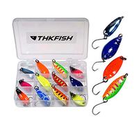 THKFISH 12pièces Cuillère à Truite Clignotants Pêche Leurres Cuillères Léger Poids Leurre à Truite Set Trout Spoons