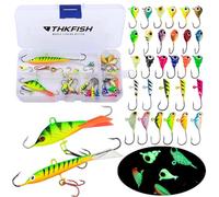 THKFISH 31pcs / Boîte Leurre de Pêche sur la Glace Hiver Hameçons Jigs Trousse Pike Wobblers
