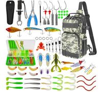 THKFISH Ensemble de 79 Sacs de pêche étanches avec boîtes, Sac de pêche pour la, y Compris Pinces, appâts, extracteur de hameçons et poignée à lèvres