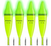 THKFISH Ensemble de flotteurs lumineux LED, lot de 4 pour la pêche de nuit, flotteurs pour la pêche en eau douce et salée, pose de truite, pose de brochet, flotteurs pour le crapet, le sandre, 5,5/7,8