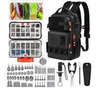 THKFISH Ensemble d'outils de pêche de 462 pièces, sac à dos et boîte à pêche avec matériel de pêche, y compris leurre, hameçon, plomb encastré, ensemble d'accessoires, pinces, équipement de pêche et