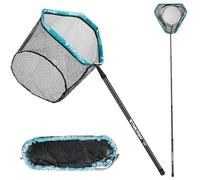 THKFISH Épuisette de pêche de 250 cm, épuisette à mailles fines, épuisette en fibre de carbone avec manche long, épuisette télescopique, épuisette en aluminium pour la pêche caoutchoutée, épuisette à