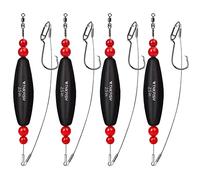 THKFISH Flotteur Peche Catfish Float Rigs Santee Rig pour Catfishing Tackle Lignes Montées Hamecon Peche Rattling EVA Foam Peg Floats 4Pièces-2.5in Noir