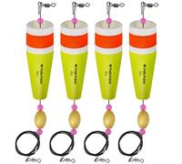 THKFISH Flotteur Peche en Mer Bouchon Peche Flotteurs Pondérés Popping Cork Bouchon Truite 4 Pièces Jaune-35g