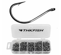THKFISH Hameçons pêche Eau fraiche Acier à Haute teneur en Carbone Hameçons pêche avec boîte en Plastique Petits Hameçons pêche #6#4#2#1#1/0 250pièces