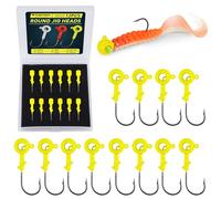 THKFISH jigköpfe Kit d'appâts de pêche souples Crochets Crappie Jig Heads pour la pêche, Jigs pour la pêche Crappie Bass Fishing, 1,5 g (1/16 oz) 3,5 g (1/8 oz) 5,5 g (jaune, 5,5 g-3/16 oz)