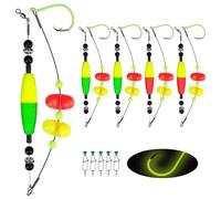 THKFISH Kit de Bas de Ligne pour la pêche du Silure, Poses Rigs pour la pêche du Silure, 5 Paires de Catfish Rattle Rig, Bas de Ligne Flottant, 6/0 8/0 10/0 hameçons circulaires, 50-70 LB de Fil