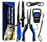 THKFISH Kit de matériel de pêche, 7 accessoires de pêche, résistant à la corrosion, anneau fendu, balance de pêche, mouches flottantes, cadeaux de pêche pour homme