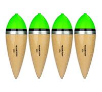 THKFISH Lot de 4 flotteurs de pêche en bois de balsa - Flotteurs lumineux pour truite - Accessoires de pêche pour eau salée et eau douce - 7/10/12 cm - P02