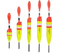 THKFISH Lot de 5 flotteurs de pêche et flotteurs de balsa, flotteurs de pêche pour la pêche à la crappie, Bluegill, truite, bar, panfish, silure, doré jaune