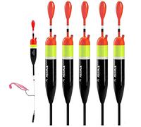 THKFISH Lot de 5 flotteurs de pêche et flotteurs glissants pour la pêche au balsa, à la Crappie, flotteurs de 0,6 g (8,7 x 1,2 x 17,5 cm)