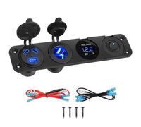 Thlevel 12V Prise de Chargeur USB C Voiture Allume Cigare Double 45W PD Type et 18W QC3.0 Panneau avec Interrupteur Voltmètre pour 12V/24V Camion Caravane Bateau