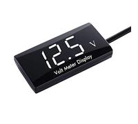 Thlevel 12V voiture numérique voltmètre étanche DC 12V voltmètre à LED pour voiture moto tension voltmètre jauge (blanc LED)