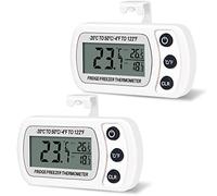 Thlevel 2 Pièces Thermomètre pour Réfrigérateur Congélateur Frigidaire Numérique Température avec Crochet Écran LCD Facile Lire Fonction d'Enregistrement Max Min