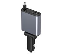 Thlevel 51W Chargeur de Voiture Rétractables USB C Aumen-Cigare avec Rétractables Câble 3 in 1 pour 12V/24V Caravane Camping-Car Bateau