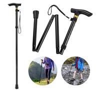 Thlevel Canne Pliante en 4 et Réglable Légère Aluminium Métal Canapé Non Glissant Unisexe pour La Randonnée Trekking Voyage
