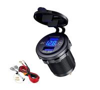 Thlevel Chargeur de Voiture USB Double Port Adaptateur Charge QC3.0 Rapide 5V 6A 30W avec Voltmètre Numérique LED und Interrupteur pour 12V-24V Bateau Moto ATV Bus Camion SUV