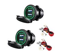 Thlevel Double Prise de Chargeur USB 5V/4.2A avec Interrupteur pour Voiture 12V-24V Bateaux et Marine Moto Camion VUS UTV 2 Pièces