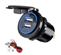 Thlevel Double Prise de Chargeur USB Voiture 5V/4.2A avec Interrupteur pour 12V-24V Bateaux et Marine Moto Camion VUS UTV