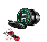 Thlevel Double Prise de Chargeur USB Voiture 5V/4.2A avec Interrupteur pour 12V-24V Bateaux et Marine Moto Camion VUS UTV