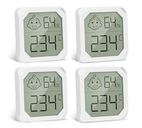 Thlevel Hygromètre Thermomètre 4 Pièces Température Humidité Intérieur Testeur Numérique Portable pour Bureau Cuisine Incubateurs