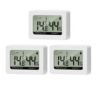 Thlevel Hygromètre Thermomètre Température Humidité Intérieur Testeur Mini Numérique LCD Portable Indicateur pour Bureau Cuisine Incubateurs 3 Pièces