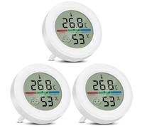 Thlevel Hygromètre Thermomètre Température Humidité Intérieur Testeur Numérique Portable avec Indicateur de Niveau de Confort et Support pour Bureau Cuisine Incubateurs 3 Pièces