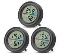 Thlevel Intérieur Thermomètre Hygromètre Température Humidité Testeur Numérique Portable avec Indicateur de Niveau de Confort et Support pour Bureau Cuisine Incubateurs 3 Pièces
