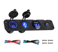 Thlevel Panneau de Prise Chargeur Voiture QC3.0 USB et PD Type C 12V/24V Allume Cigare Interrupteur Voltmètre pour Bateau Camion Caravane
