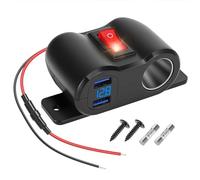 Thlevel Prise de Chargeur USB 12V Voiture QC3.0 Allume Cigare Adaptateur Répartiteur Prise avec Interrupteuret voltmètre LED pour 12V/24V Voitures Bateaux Camping-Car