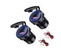 Thlevel Prise de Chargeur Voiture USB C 36W QC3.0 et PD avec Indicateur LED Interrupteur Étanche pour 12V-24V Voitures Bateaux Moto 2 Pièces