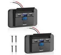 Thlevel Prise USB C 12V Chargeur de Voiture - Charge Rapide Double 36W PD3.0 et QC3.0 18W Étanche avec voltmètre numérique et Interrupteur pour Camping-Car, Voiture, Bateau