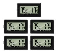 Thlevel Thermomètre Hygromètre Mini Digital LCD Température Humidité Testeur Portable Thermo Indicateur pour Bureau Cuisine Humidors Incubateurs Reptiles 5 Pièces