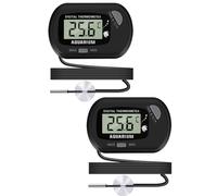 Thlevel Thermomètre LCD Numérique d'aquarium avec Ventouses et Sonde Étanche pour Aquarium Fish Tank Vivarium Reptile Terrarium 2 Pièces