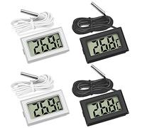 Thlevel Thermomètre Numérique avec Sonde Externe Imperméable pour Réfrigérateur Congélateur Aquarium 4 Pièces