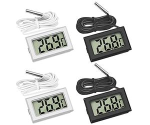 Thlevel Thermomètre Numérique avec Sonde Externe Imperméable pour Réfrigérateur Congélateur Aquarium 4 Pièces