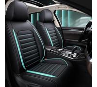 THNIKK Housses de Siège de Voiture pour Volvo S60 (2014-2024), Cuir PU imperméable Ensemble Housses Avant et Arrière Confortable Antidérapants Et Respirant,Black Green