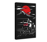 THNIKK Poster sur toile rétro Nissan Skyline GTR R35 pour dortoir, chambre à coucher, décoration de chambre à coucher, paysage sportif, décoration de bureau, décoration de chambre, style cadre, 30 x