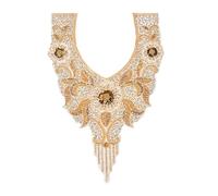 THOANBY Applique brodée,Paillettes perlées à Coudre sur Les Patchs de col pour Robe de mariée Robe de soirée Perles brodées Paillettes à Coudre sur Les Patchs Applique