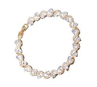 THOANBY Bracelet tendance en oxyde de zirconium avec chaîne réglable et imitation pierres précieuses colorées pour femme, taille unique, Comme décrit