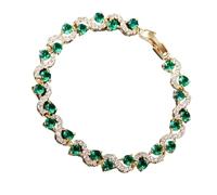 THOANBY Bracelet tendance en oxyde de zirconium avec chaîne réglable et imitation pierres précieuses colorées pour femme, taille unique, Comme décrit