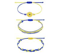 THOANBY Bracelets d'amitié avec drapeau ukrainien tressé réglable bleu jaune bijoux tournesol pour femmes et hommes, One Size, Comme décrit
