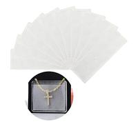 THOANBY Cartes de présentation transparentes pour colliers, pochettes adhésives pour bijoux, cartes, pochette à chaîne, Small, Comme décrit